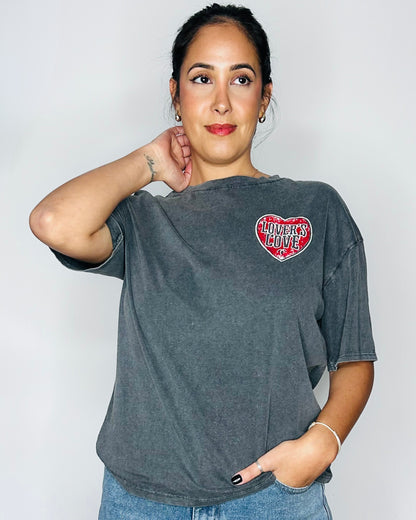 T-shirt Vintage "Lover's Cove" - Gris Anthracite