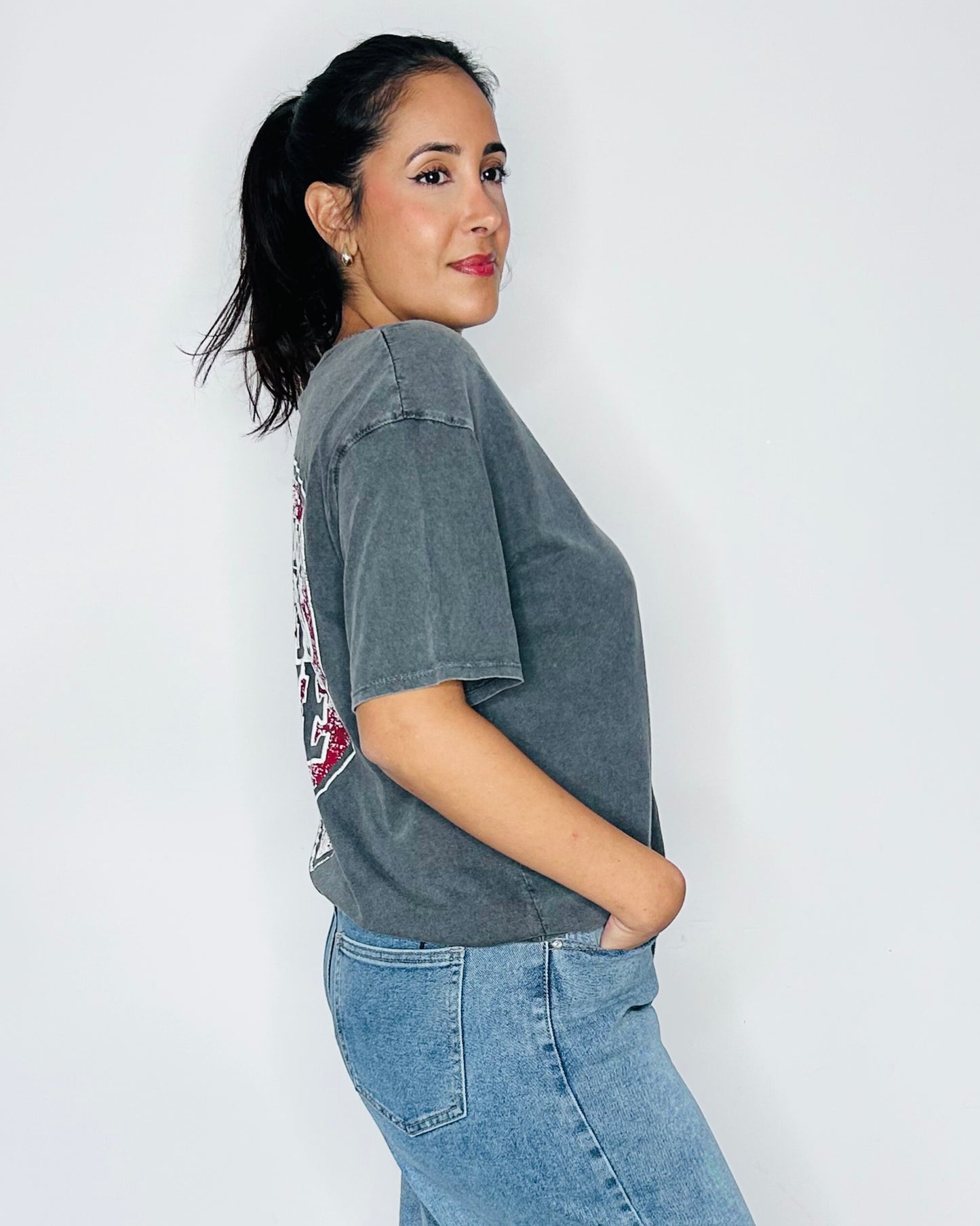 T-shirt Vintage "Lover's Cove" - Gris Anthracite